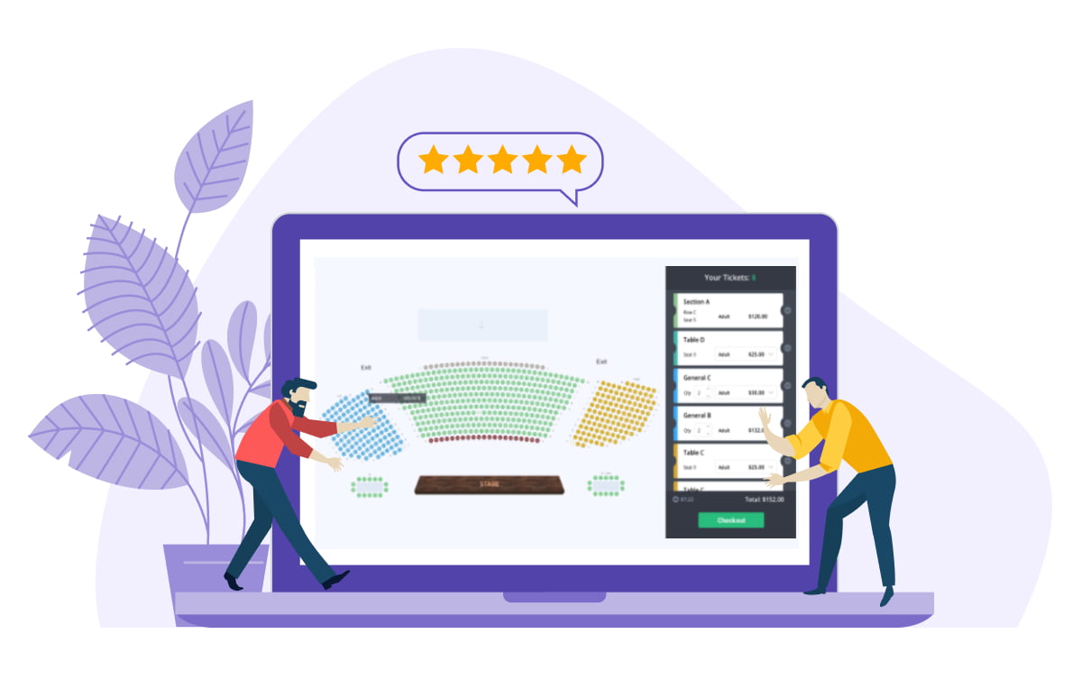 Screenshot of a venue mapping tool highlighting accessibility features for attendees with disabilities, emphasizing the trend of accessibility in the ticketing industry for 2023