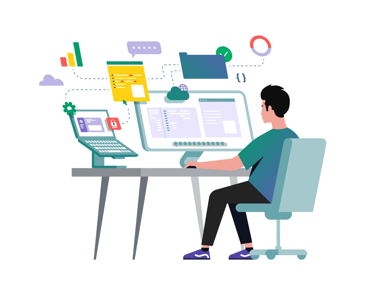 engineer on computer