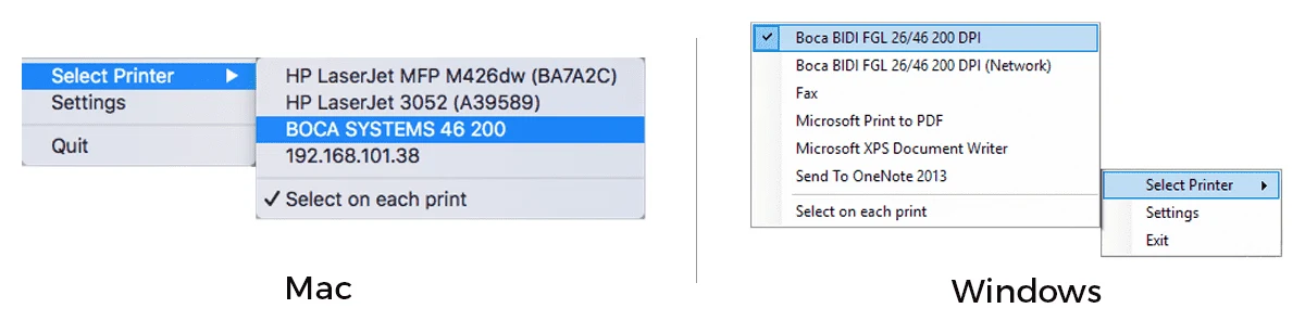 Two images show drop-down options for Softjourn