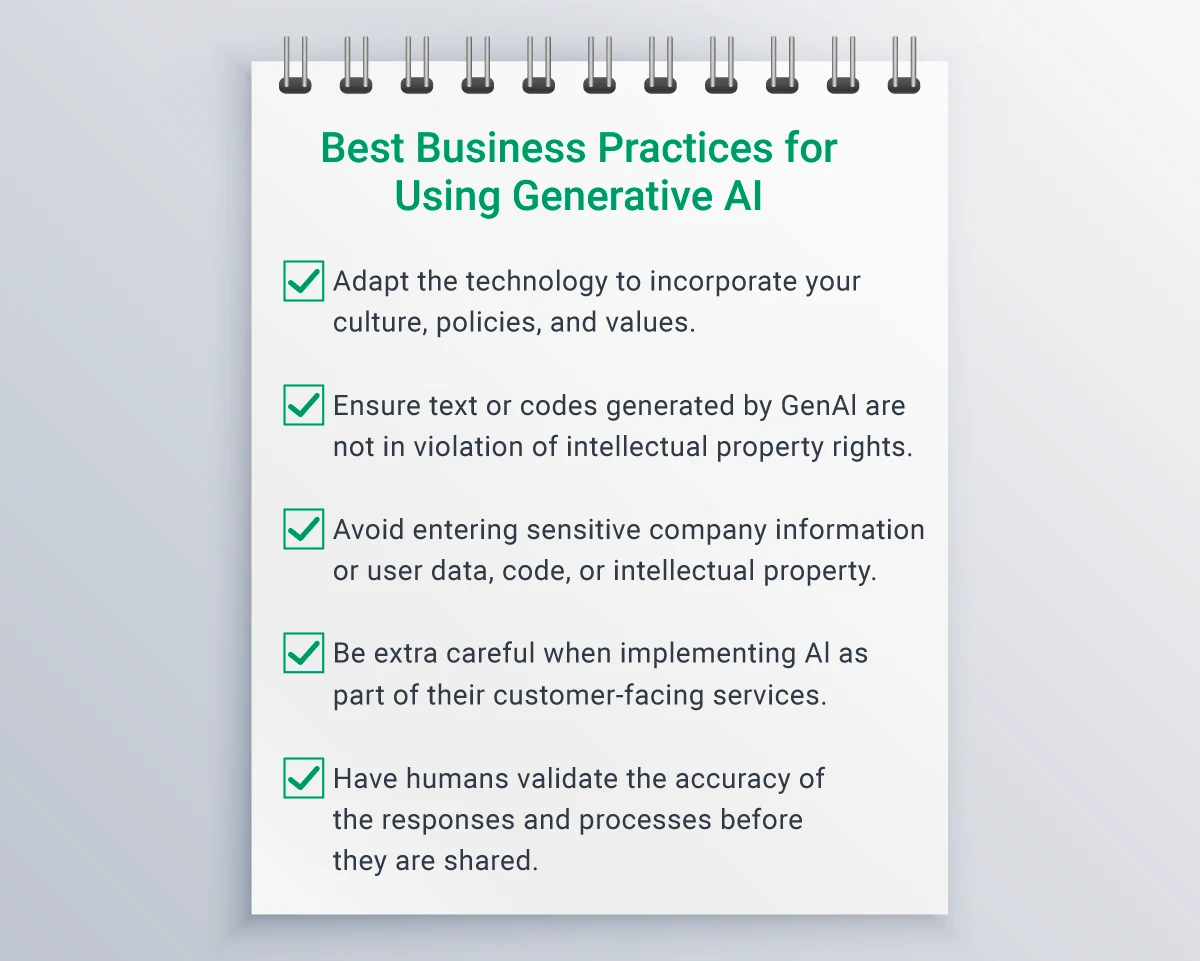 Best Business Practices for Using Generative AI